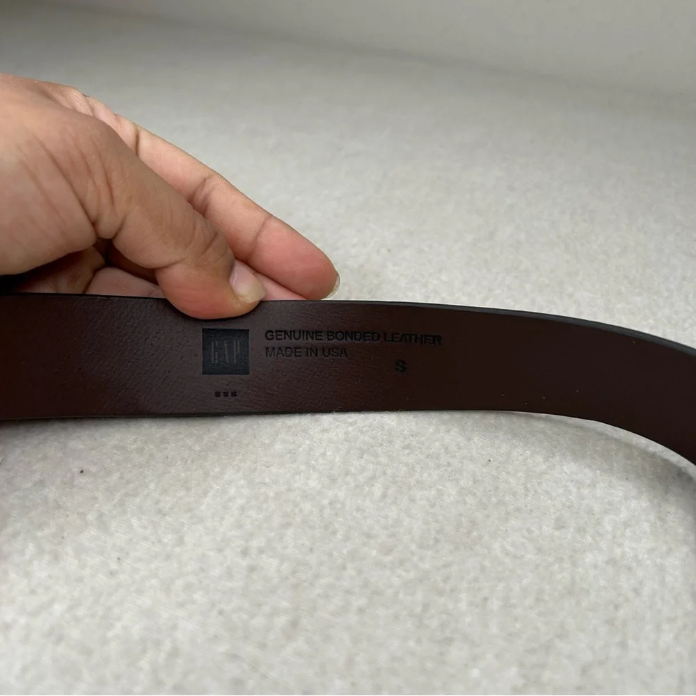 GAP Brown Leather Belt with Gold Buckle